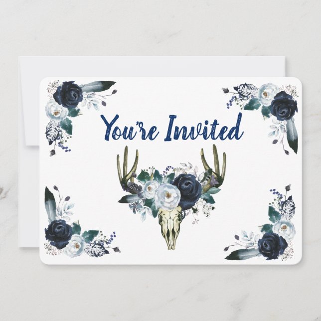 Blue Bouquet mit 5 Zoll x 7 Zoll Einladungen (Vorderseite)