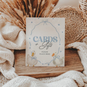 Blue Bow Albern Gänse Coquette Karte & Geschenke U Poster