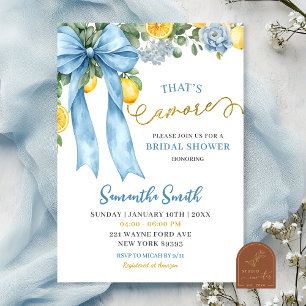 Blue Bow Amalfi Lemon Das ist Amore Junggesellinne Einladung