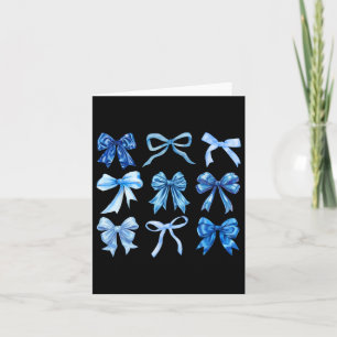 Blue Bow and Ribbon Niedlich Graphics Women Girls  Karte