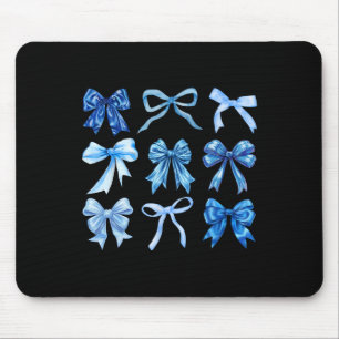 Blue Bow and Ribbon Niedlich Graphics Women Girls Mousepad