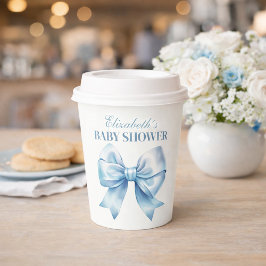 Blue Bow Baby Boy Elegant Baby Shower Paper Cups Pappbecher