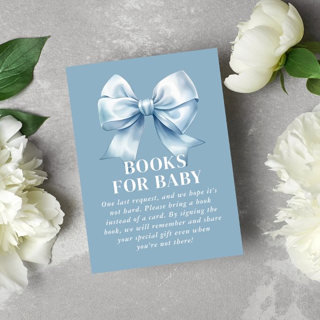 Blue Bow Baby Boy Elegant Books for Baby Begleitkarte (Blue Bow Baby Boy Elegant Books for Baby Enclosure Card)