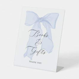 Blue Bow Baby Duschbücher und Geschenke Sockelschild