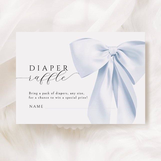 Blue Bow Baby Duschdusche Windelwanne Begleitkarte (Von Creator hochgeladen)