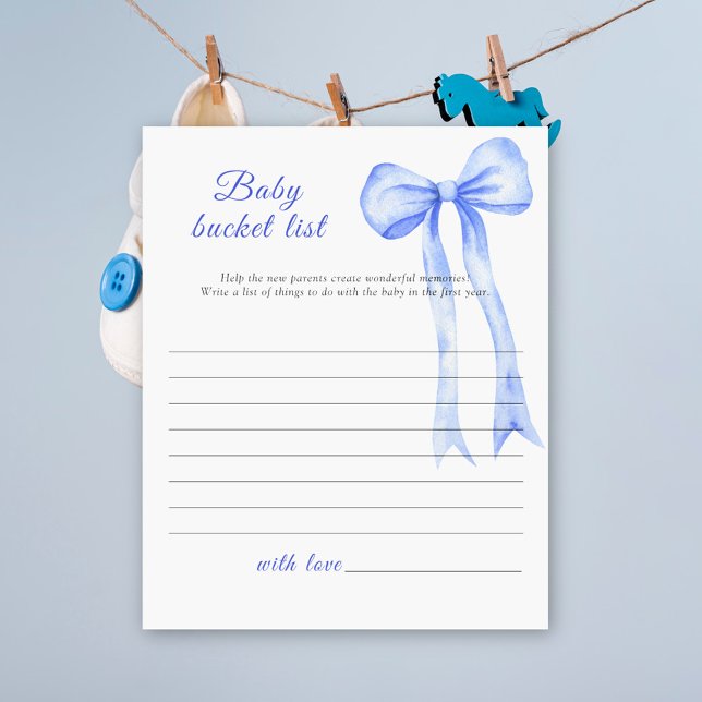 Blue Bow Baby Dusche - Baby Eimer List Spiel (Von Creator hochgeladen)