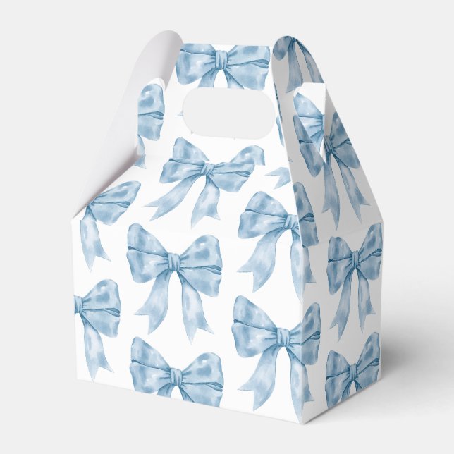 Blue Bow Baby Dusche Geschenkschachtel (Vorderseite)