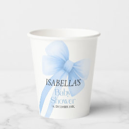 Blue Bow Baby Dusche Pappbecher
