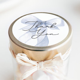 Blue Bow Baby Dusche Vielen Dank für Ihr Interesse Runder Aufkleber