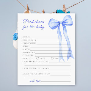 Blue Bow Baby Dusche Vorhersagen und Ratschläge Ba