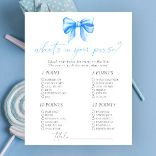 Blue Bow Baby Dusche - Was ist in Ihrem Geldbeutel