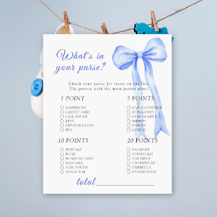 Blue Bow Baby Dusche - Was ist in Ihrem Geldbeutel