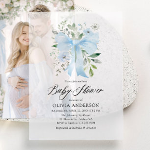 Blue Bow Baby in Bloom Floral Boy Baby Dusche