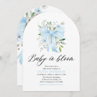 Blue Bow Baby in Bloom Floral Boy Baby Dusche