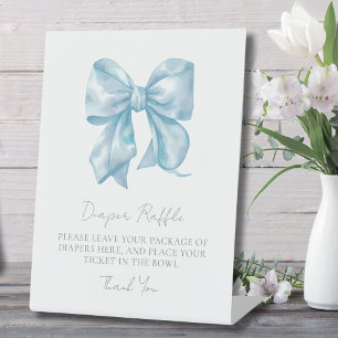 Blue Bow Baby Showdusche Windelwecker-Umschließkar Sockelschild