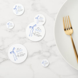 Blue Bow Baby Shower Einladung, Boy Baby Dusche Konfetti