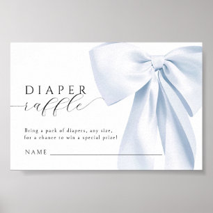 Blue Bow Baby Shower Sofortdownload Poster