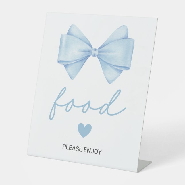 Blue Bow Baby Showfood Sockelschild (Vorderseite)