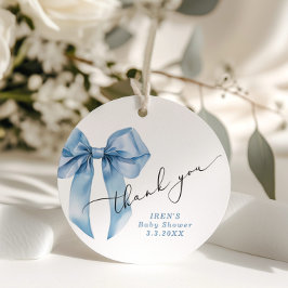 Blue Bow Baby Showtiful Danke Geschenkanhänger