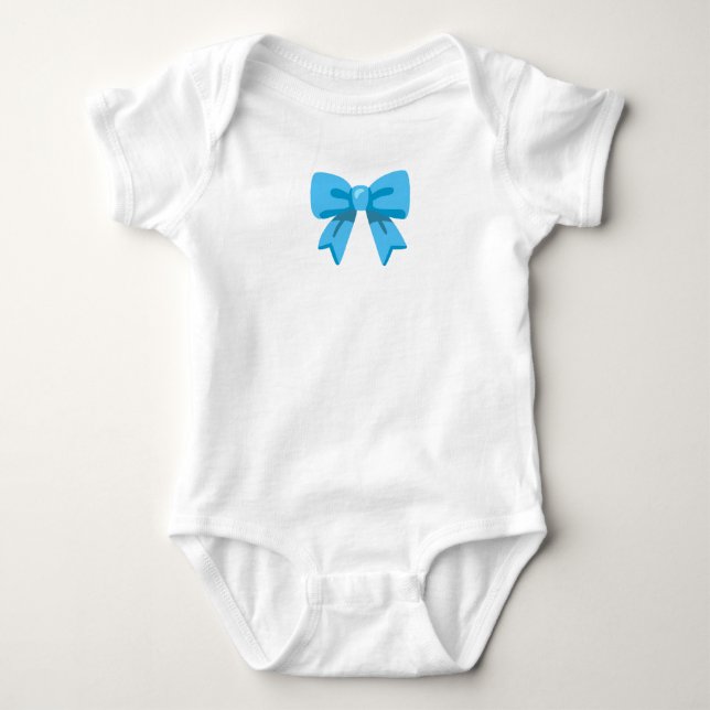 Blue Bow Baby Strampler (Vorderseite)