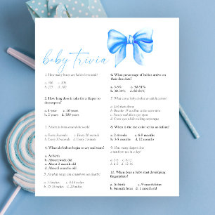 Blue bow - Baby Trivia   Baby Showspiel