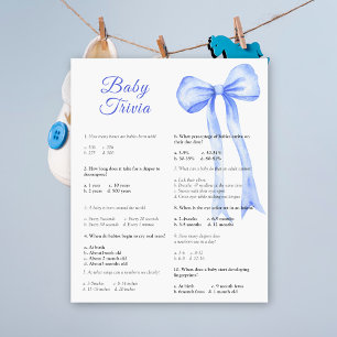 Blue bow - Baby Trivia   Baby Showspiel