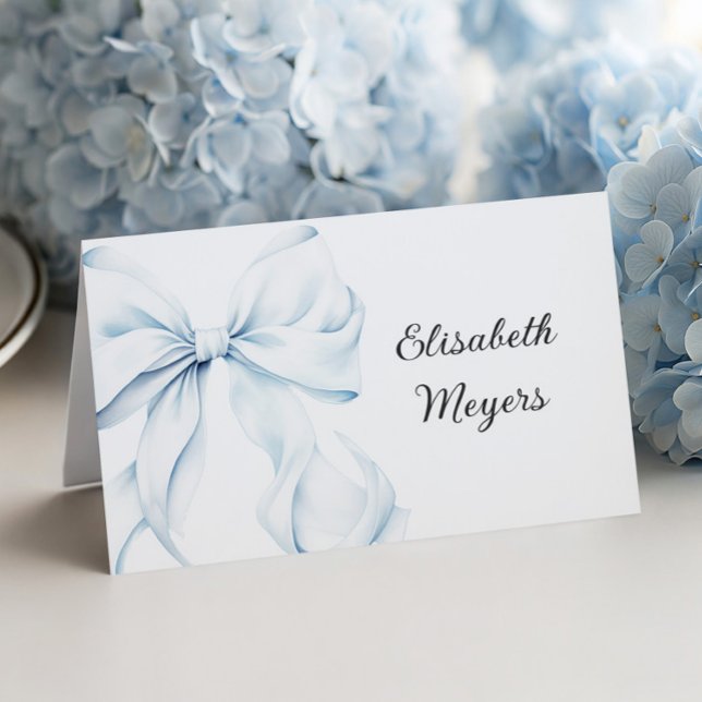 Blue Bow - Baptism Place Cards Tischnummer (Von Creator hochgeladen)