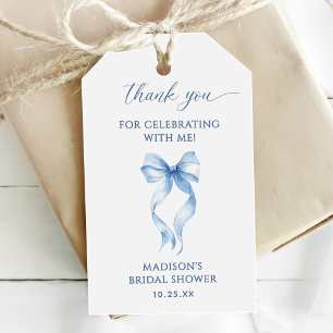 Blue Bow binden das Brautparty des Knotens Danke Geschenkanhänger