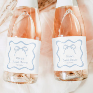 Blue Bow bindet den Knot-Brautparty-Champagner