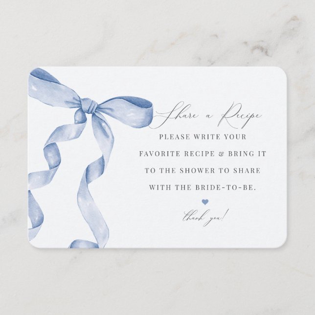 Blue Bow bindet den Knoten gemeinsam mit einem Rez Begleitkarte (Vorderseite)