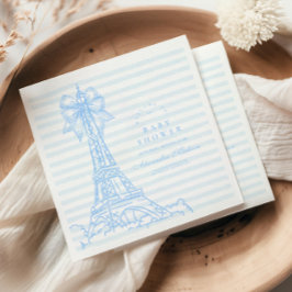 Blue Bow Bonjour Bebe Baby Dusche Serviette