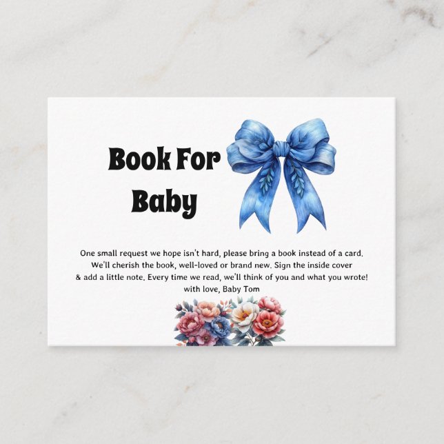 Blue Bow Book for Baby Begleitkarte (Vorderseite)