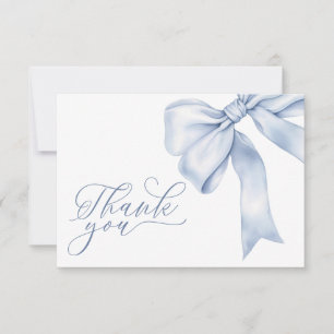 Blue Bow Boy Baby Dusche Danke Karte