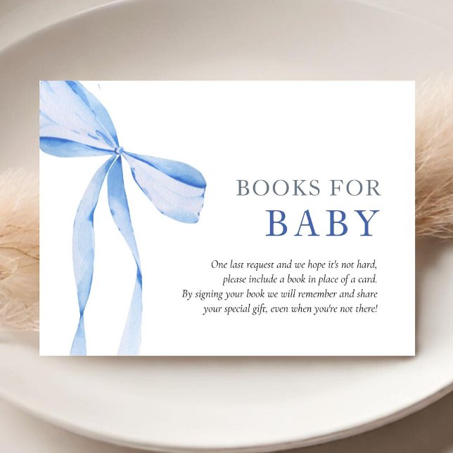 Blue Bow Boy Baby Showbücher für Baby Begleitkarte (Von Creator hochgeladen)