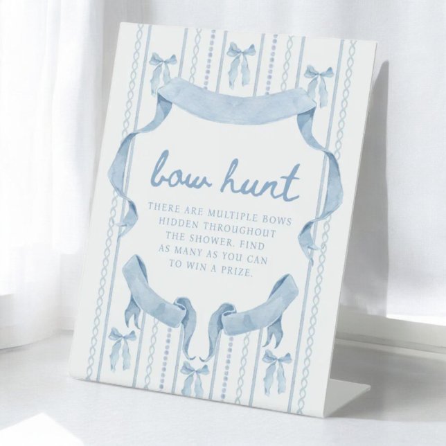 Blue Bow Boy Baby Shower Bow Hunt Sockelschild (Von Creator hochgeladen)