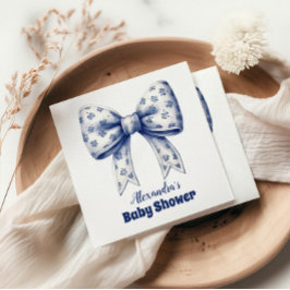 Blue Bow Boy Serviette