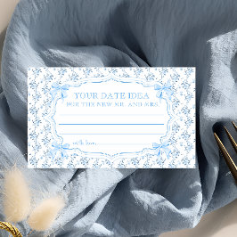 Blue Bow Brautparty Date Night Ideen Begleitkarte
