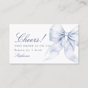 Blue Bow Brautparty Drink Ticket