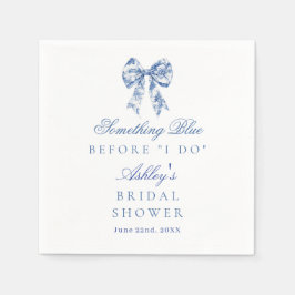 Blue Bow Brautparty, etwas Blau bevor ich tue Serviette