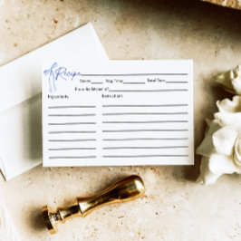 Blue Bow Brautparty Rezept Card Begleitkarte