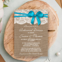 Blue Bow Burlap & Lace Hochzeit Probe Dinner