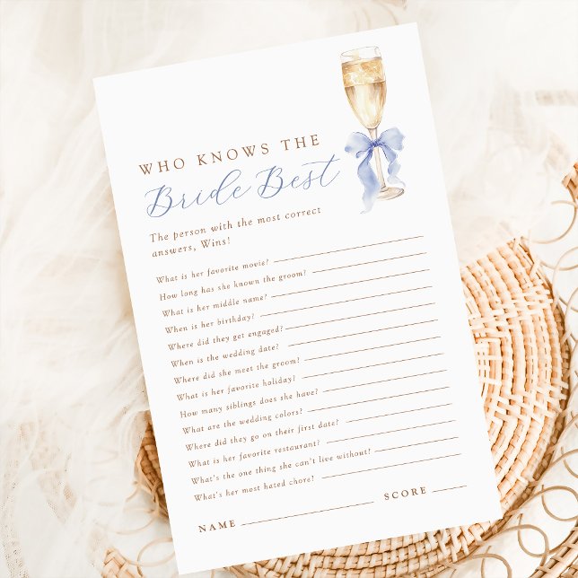 Blue Bow Champagner Wer kennt die Braut am besten  (Von Creator hochgeladen)