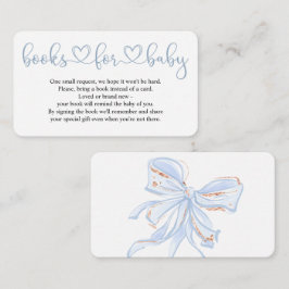 Blue Bow Chic Boy Baby Shooting Books for Baby Car Begleitkarte