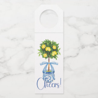 Blue Bow Chinoiserie Lemon Topiary Tree Flaschenanhänger