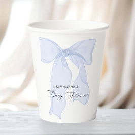 Blue Bow Coquette Baby Dusche Pappbecher