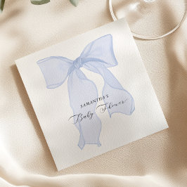 Blue Bow Coquette Baby Dusche Serviette