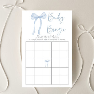 Blue Bow Coquette Boy Baby Dusche Bingo Spiel