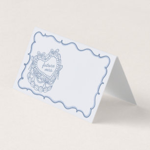 Blue Bow Coquette Cake Brautparty Platzkarte