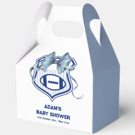 Blue Bow Crest Rookie Football Sport Baby Shower Geschenkschachtel
