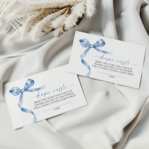 Blue Bow Diaper Raffle Begleitkarte